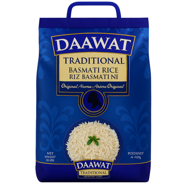 Daawat Traditional Basmati Rice – 10 lb Bag