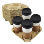 4 Cup Carrier Tray/ Plup Fiber/300 pcs/Coffee Cup Tray
