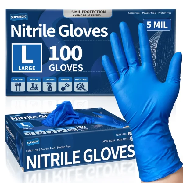 Disposal nitrile glove 100/cs size L