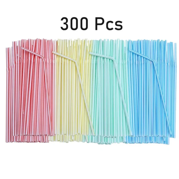 Plastic Straw for drinking 7.75"/(Individually Wrapped 300pcs)
